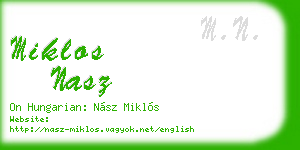 miklos nasz business card